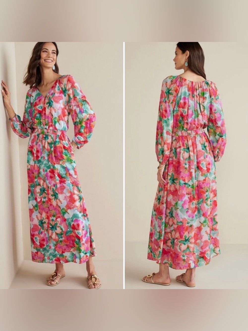 NWT Soft Surroundings Evalina Printed Maxi Dress